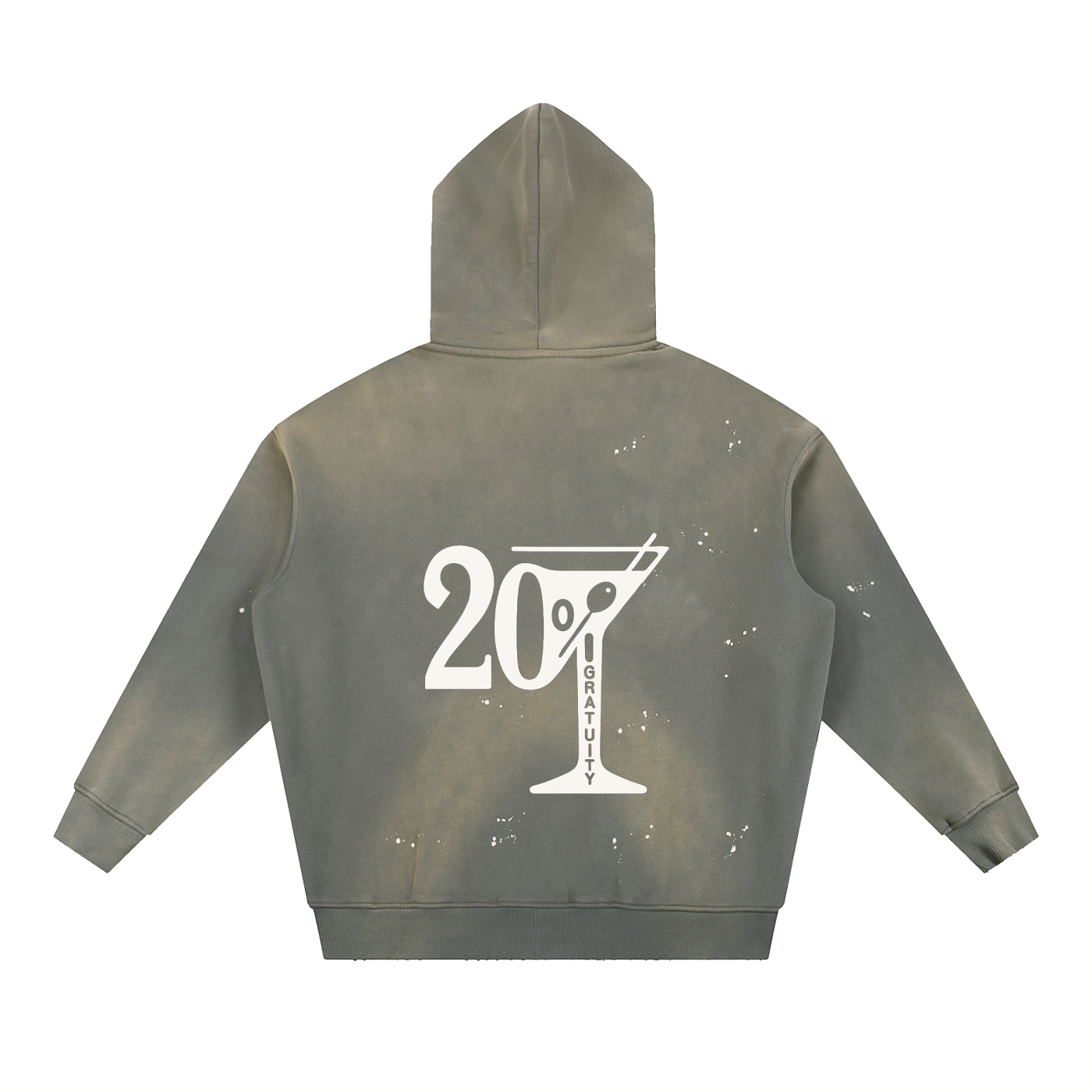 Martini Vintage Washed Frayed Fleece Hoodie
