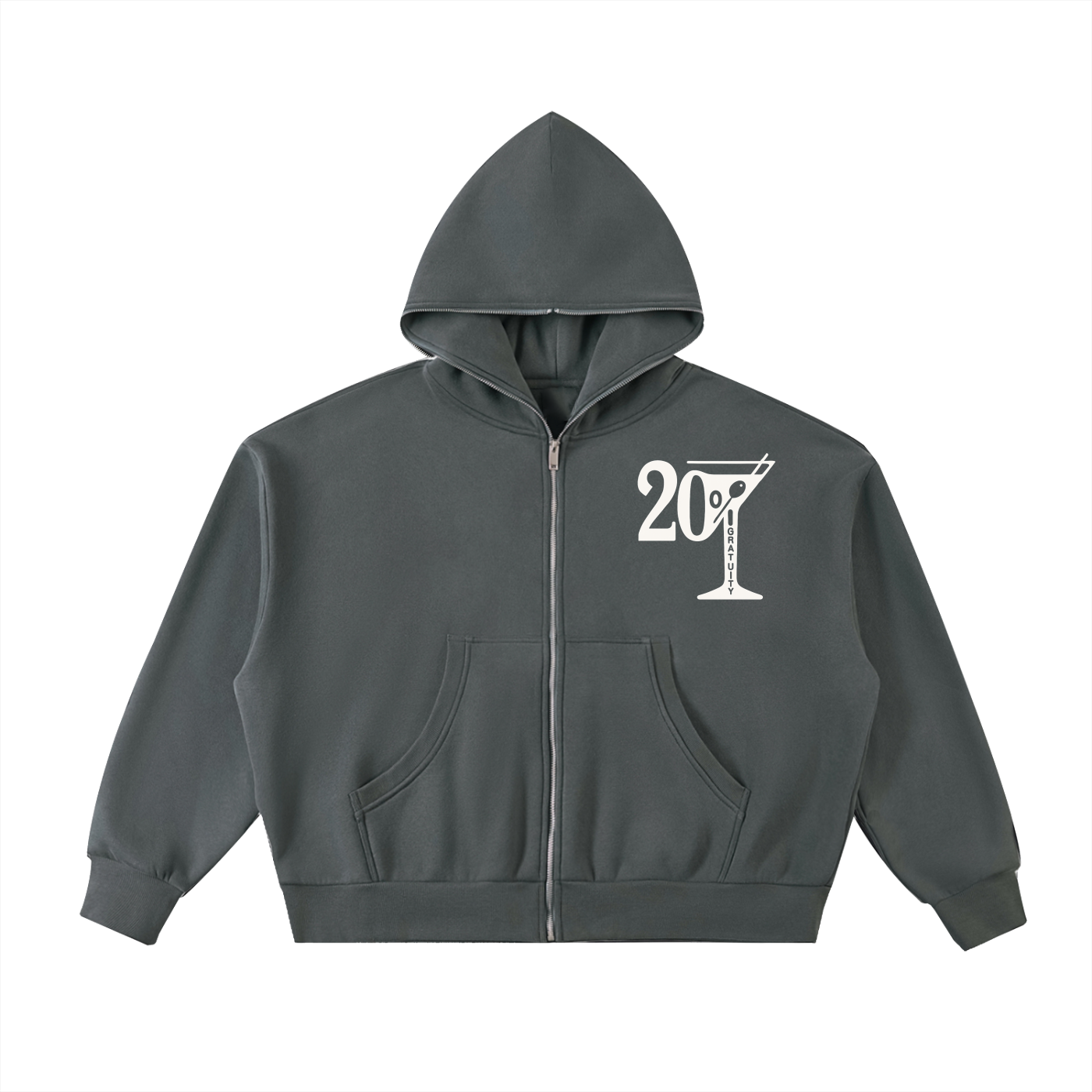 Fleeced Full-Zip "Boxy Fit" Hoodie