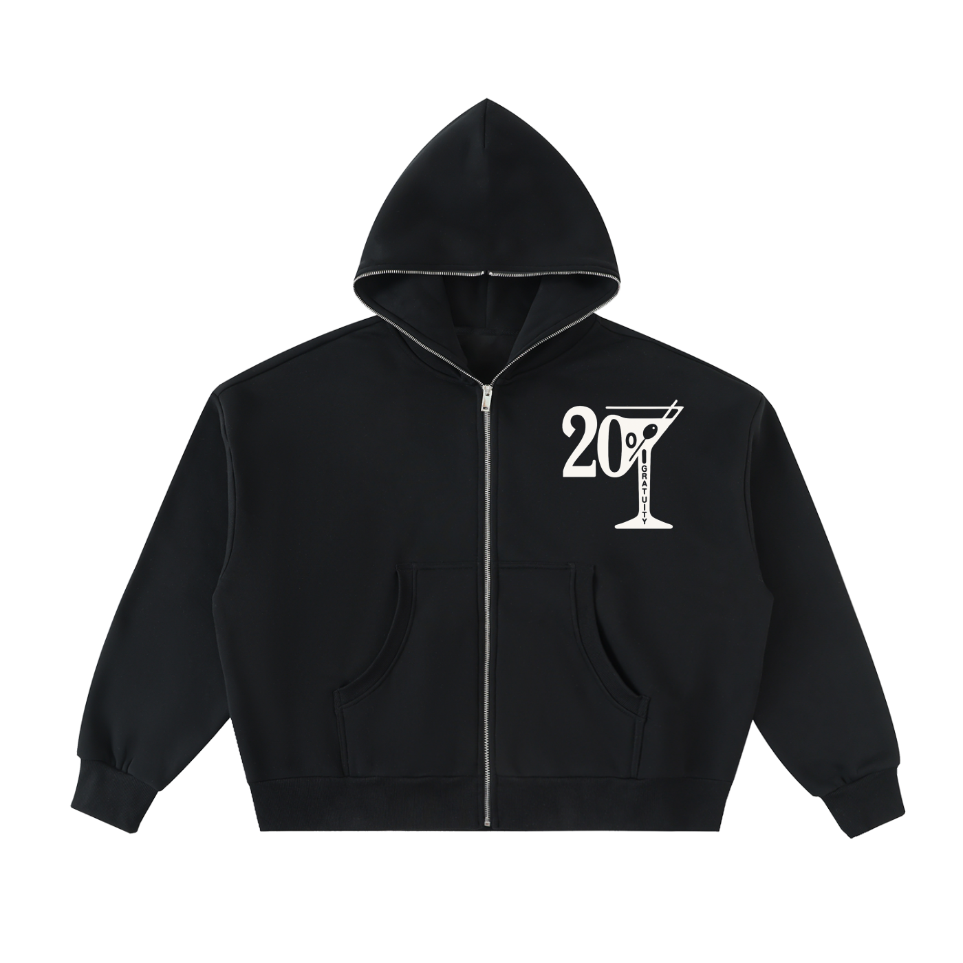 Fleeced Full-Zip "Boxy Fit" Hoodie