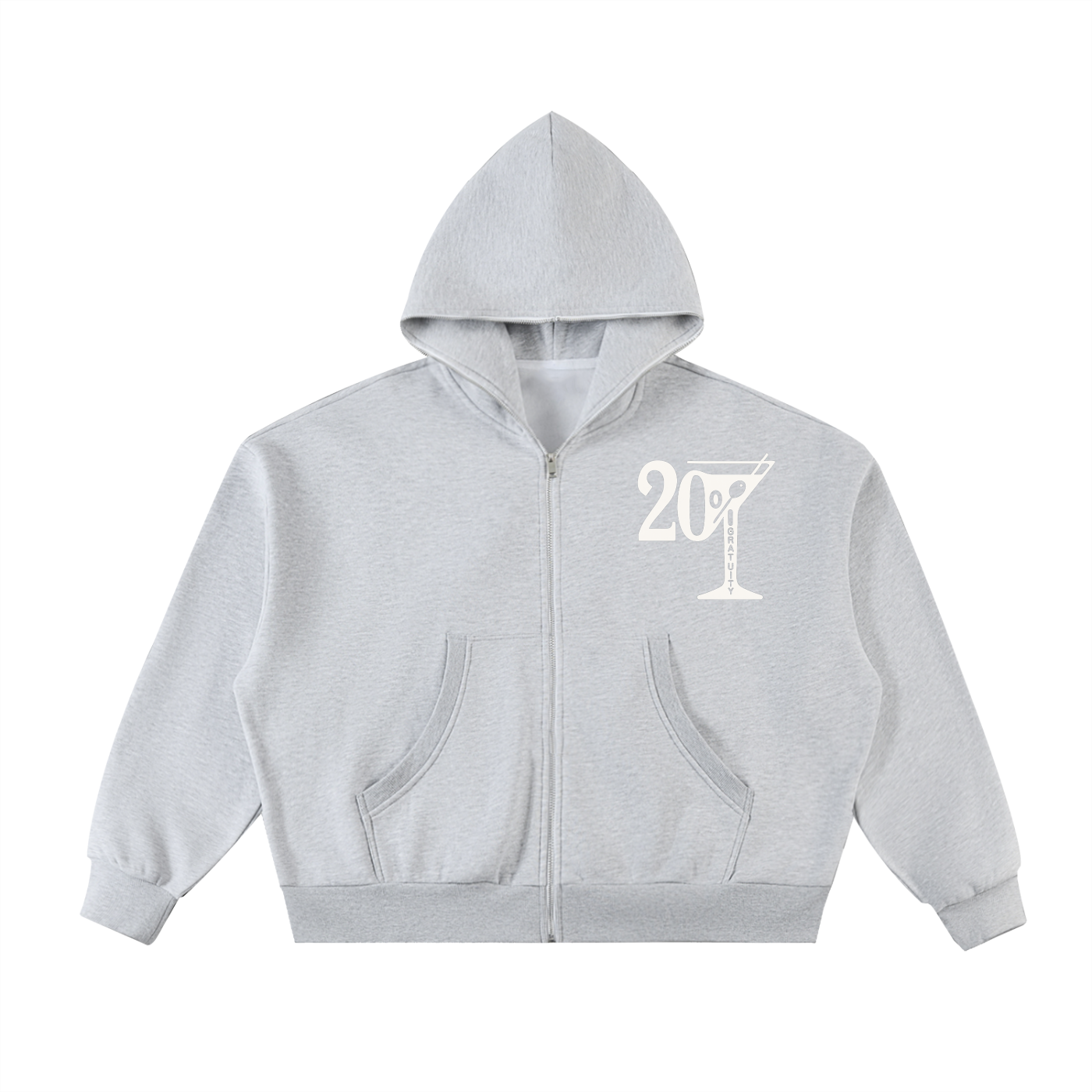 Fleeced Full-Zip "Boxy Fit" Hoodie