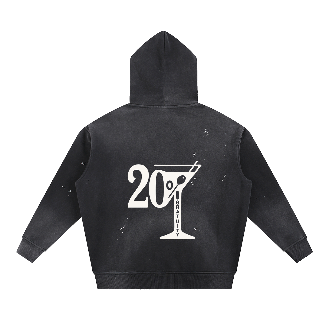 Martini Vintage Washed Frayed Fleece Hoodie