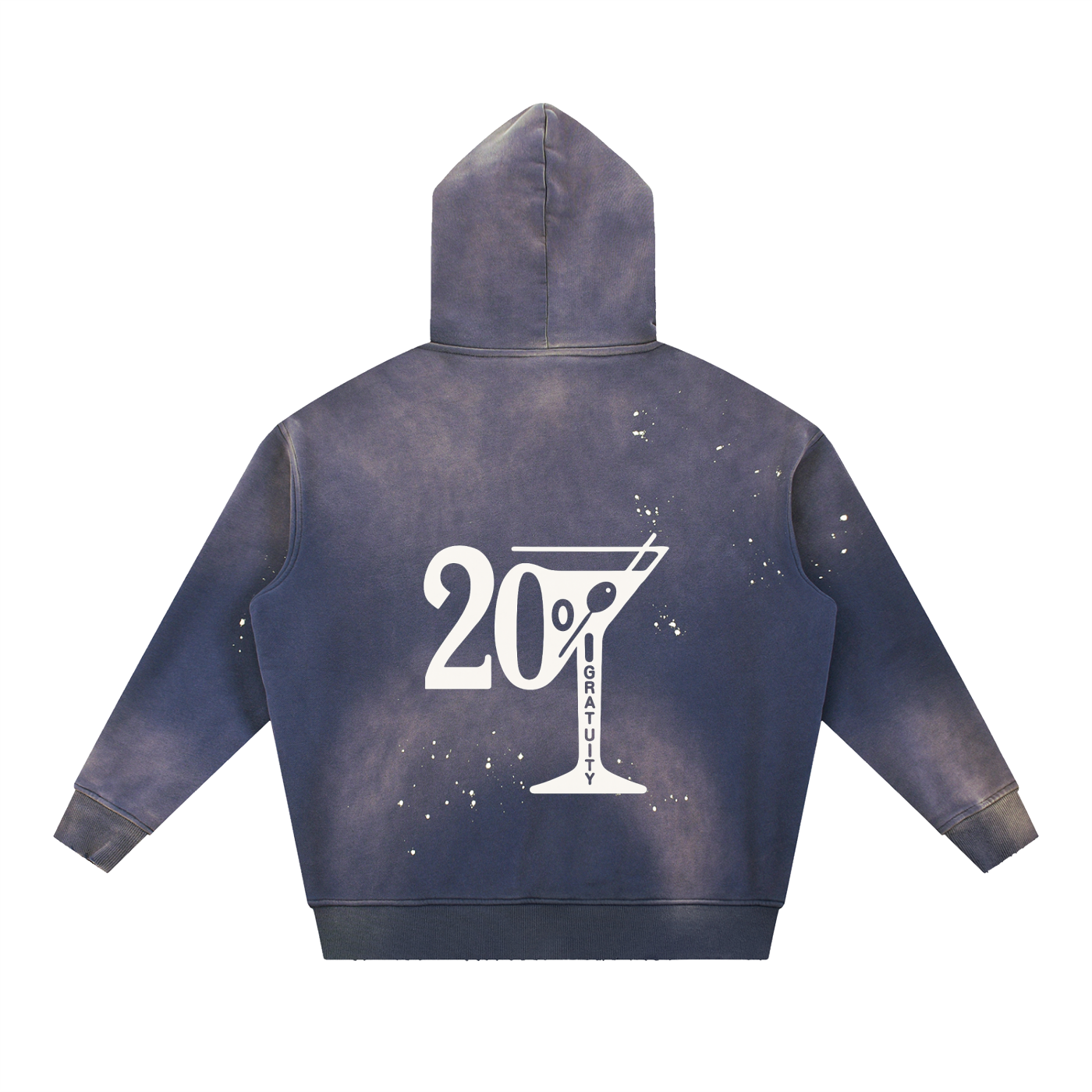 Martini Vintage Washed Frayed Fleece Hoodie