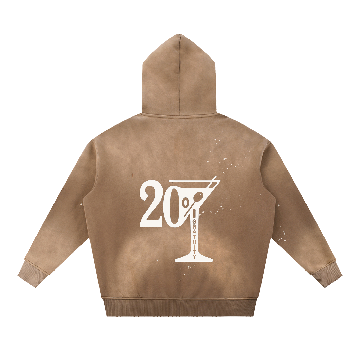 Martini Vintage Washed Frayed Fleece Hoodie