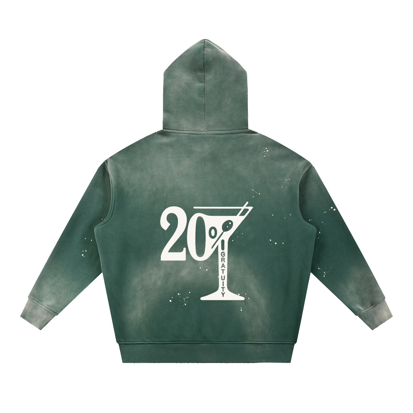 Martini Vintage Washed Frayed Fleece Hoodie